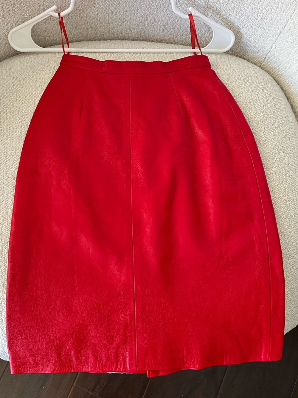Vintage 80s Michael Hoban North Beach Red Leather Skirt